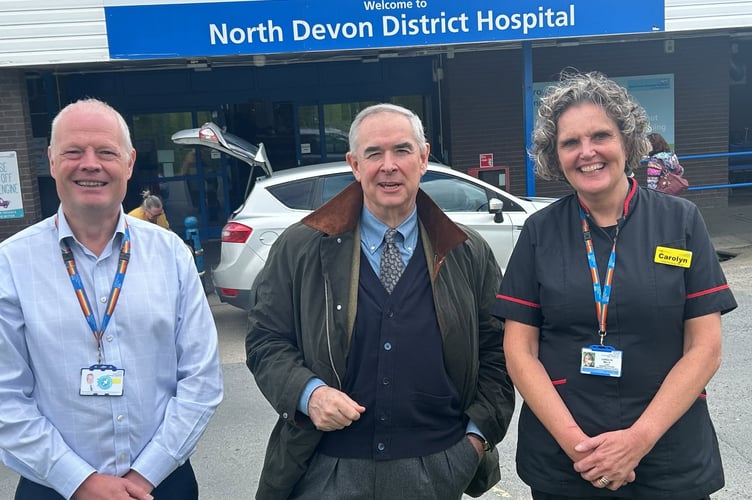 Sir Geoffrey Cox KC MP visiting North Devon District Hospital in May. (Picture: Geoffrey Cox)