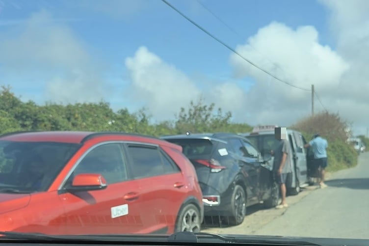 Uber drivers from outside Cornwall parked up outside Perranporth (Submitted)