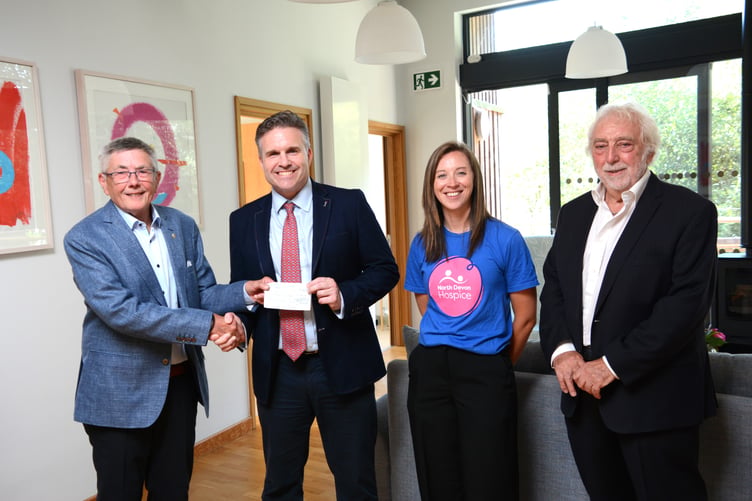Presentation of the cheque from Holsworthy League of Friends to North Devon Hospice (Picture: North Devon Hospice)