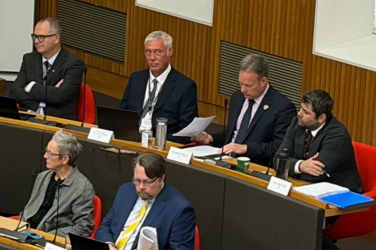 Andy Keeling, new interim deputy chief executive of Cornwall Council, sat second left on the back row next to the council's strategic director Phil Mason, far left, deputy