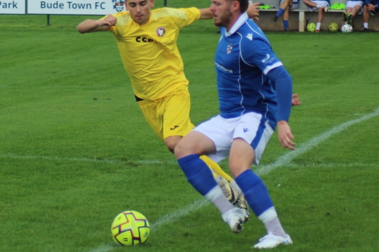 Harry Hopcroft scored a spectacular goal for Bude at the weekend.