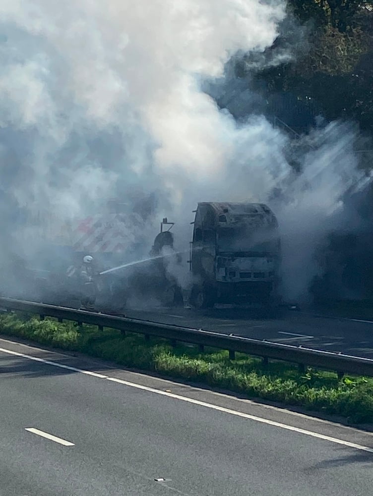 A30 HGV Fire Launceston