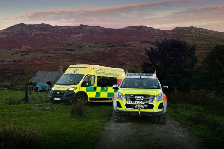 Emergency services at the scene at Brown Willy (Picture: East Cornwall Search and Rescue)