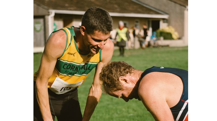 Respect between race winner Ryan Hanley (left) and Tom Carthey who were first and second respectively.