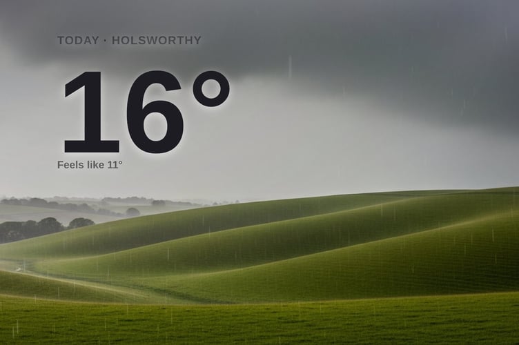 Holsworthy weather: heavy rain Saturday with rain expected and a high of around 15°C