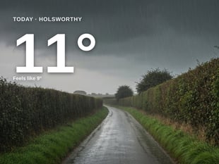 Holsworthy: heavy rain, high of 11°C on Friday