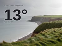 Holsworthy: cloudy day, high of 13°C