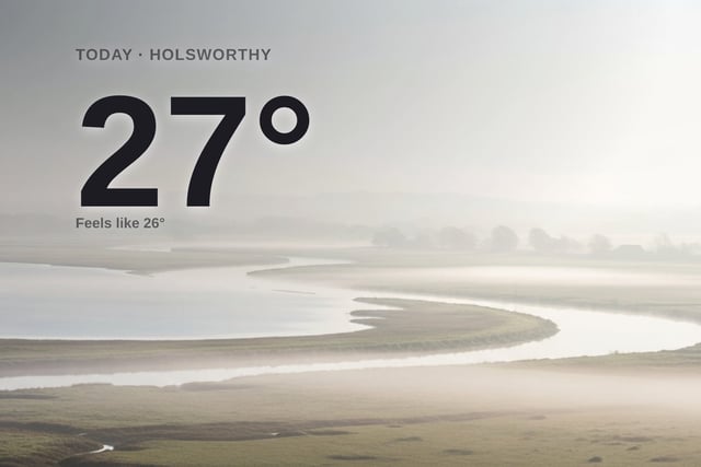 Holsworthy: foggy day, high of 27°C