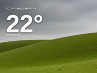 Holsworthy: overcast day, high of 22°C