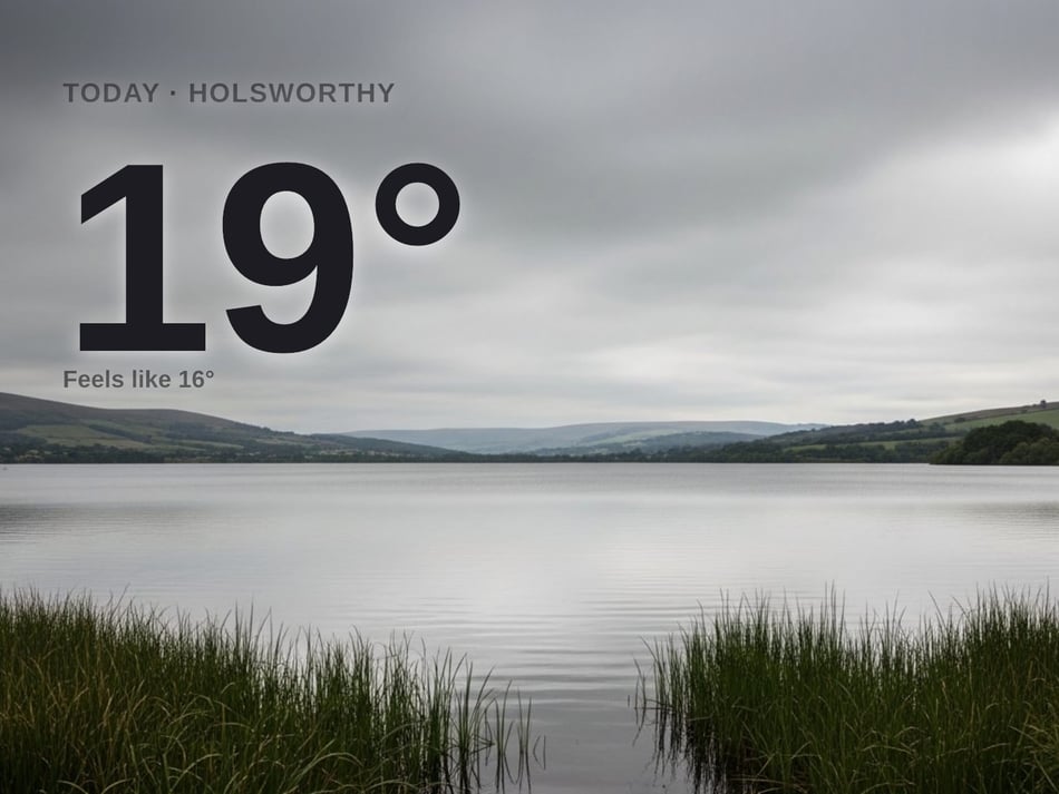 Holsworthy: overcast day, high of 19°C