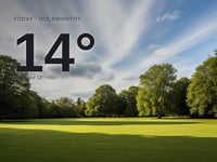 Holsworthy: partly cloudy day, high of 14°C
